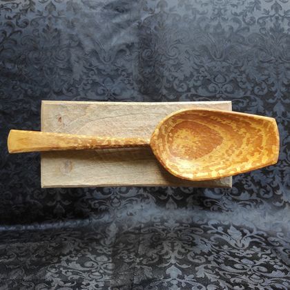 Large Hand Carved Serving Spoon